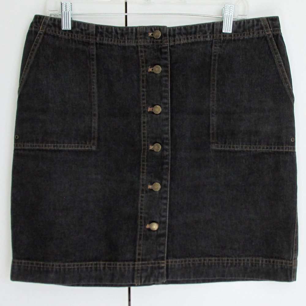 Lauren Jeans Co LRL Button-up Dark Wash Mini Skirt